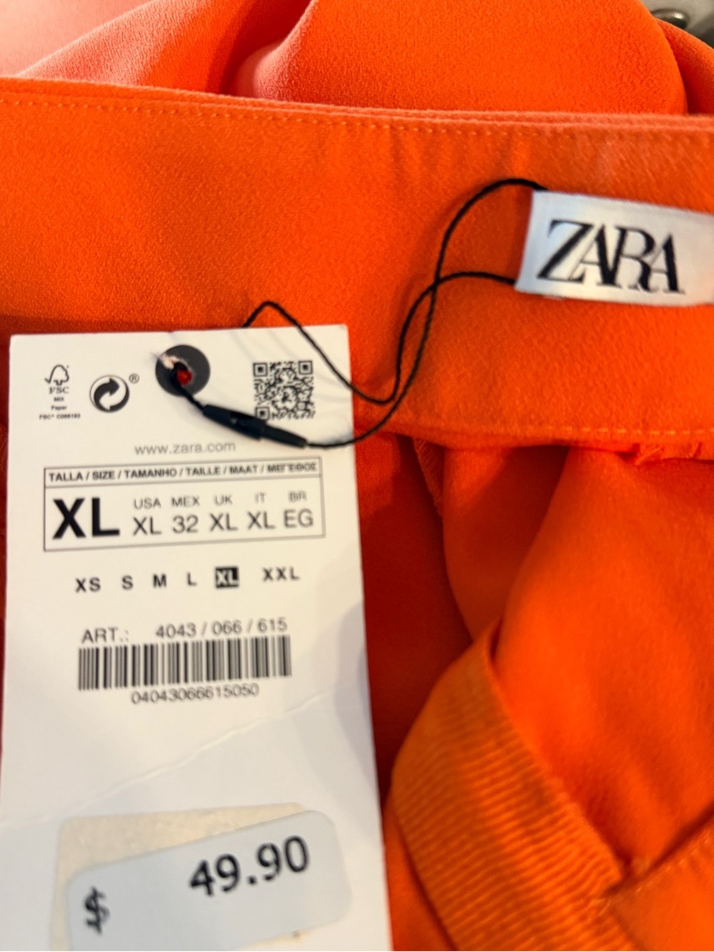 Zara Wide-Leg High-Rise Pants in Vibrant Orange - Picture 5 of 7